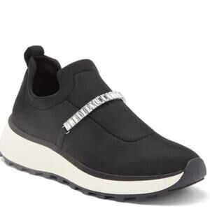 Nordstrom Rack Lisbon Sneakers 6 Black Jewel Embellished Glam Slip On Comfort